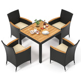 Tangkula 5 Pieces Patio Dining Table Set for 4
