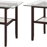 Tangkula Square Glass Side Table