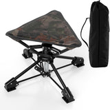 Tangkula Folding Camping Stool 360° Swivel Hunting Chair with Anti-Sink Feet