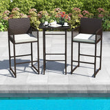 Tangkula 3 Piece Patio Bar Set for Backyard