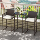 Tangkula 3 Piece Patio Bar Set for Backyard