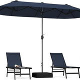 Tangkula 13FT Double-sided Patio Umbrella, Extra Large Twin Table Umbrella with Crank Handle