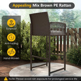 Tangkula 3 Piece Patio Bar Set for Backyard