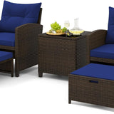 Tangkula Outdoor Chaise Lounge, Patio Wicker Lounge Chair w/ 4-Level Backrest, Heavy-Duty Metal Frame