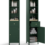 Tangkula 67" Tall Bathroom Cabinet Narrow Floor Cabinet w/Fluted Door