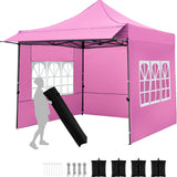 Tangkula 10 x 10 FT Pop up Canopy Tent with Sidewalls and Awning for Party Picnic Event