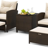 Tangkula Outdoor Chaise Lounge, Patio Wicker Lounge Chair w/ 4-Level Backrest, Heavy-Duty Metal Frame