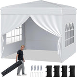 Tangkula 10x10 FT Pop Up Canopy Outdoor Canopy Tent with 4 Removable Sidewalls