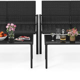 Tangkula 8 Pieces Patio Furniture Set, Patiojoy Heavy Duty Galvanized Metal Frame Outdoor Wicker Table and Chairs Set