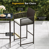 Tangkula 3 Piece Patio Bar Set for Backyard