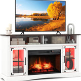 Tangkula Fireplace TV Stand for TVs Up to 65" with LED Light