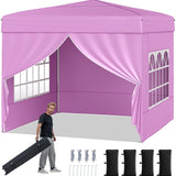 Tangkula 10x10 FT Pop Up Canopy Outdoor Canopy Tent with 4 Removable Sidewalls