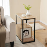 Tangkula Cat Tree End Table, Modern Cat Furniture with Cat Condo