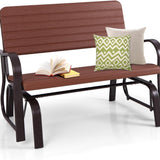 Tangkula Outdoor Glider Patio Chair Bench, Porch Glider Loveseat Swing Bench