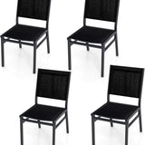 Tangkula Outdoor Dining Chair, Patio Armless Chair with Breathable Seat & Backrest