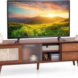 Tangkula Mid Century Modern TV Stand for TVs up to 65"