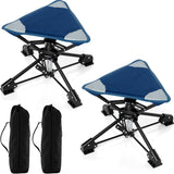 Tangkula Folding Camping Stool 360° Swivel Hunting Chair with Anti-Sink Feet