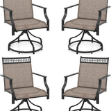 Tangkula Outdoor Swivel Dining Chairs Set of 2/4, Patio Chairs with Quick-Drying Fabric and Metal Frame
