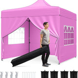 Tangkula 10 x 10 FT Pop up Canopy Tent with 4 Removable Sidewalls and Wheeled Bag