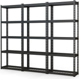Tangkula 5-Tier Garage Storage Shelves, Heavy Duty Metal Storage Shelving Unit, 27.5" L x 12" W x 66" H