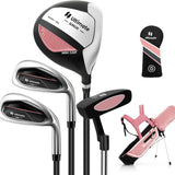 Tangkula Kids Golf Club Set Right Hand, Junior Complete Golf Club Set with 300CC #1 Driver & #7/#S Irons & Putter