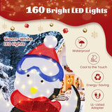 Tangkula 3-Piece Christmas Lighted Penguin Family Set Decoration