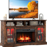 Tangkula Fireplace TV Stand for TVs Up to 65" with LED Light