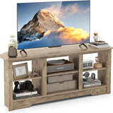 Tangkula Farmhouse TV Stand for TVs up to 65 Inch, Media Entertainment Center w/6 Storage Shelves for Living Room