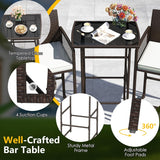 Tangkula 3 Piece Patio Bar Set for Backyard