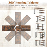 Tangkula Large Mobile Couch Table with 2-Tier Storage Shelves