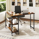 Tangkula Large Mobile Couch Table with 2-Tier Storage Shelves