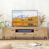 Tangkula Mid Century Modern TV Stand for 65 Inch TVs, Media Entertainment Center with Drawer