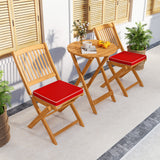 Tangkula 2/4 Pieces Folding Outdoor Dining Chairs, Acacia Wood Patio Chairs with Soft Cushions