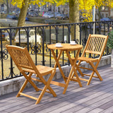 Tangkula 2/4 Pieces Folding Outdoor Dining Chairs, Acacia Wood Patio Chairs with Soft Cushions