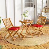 Tangkula 2/4 Pieces Folding Outdoor Dining Chairs, Acacia Wood Patio Chairs with Soft Cushions