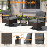 Tangkula 3 Piece Outdoor Swivel Chair Set