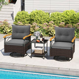 Tangkula 3 Piece Outdoor Swivel Chair Set