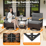 Tangkula 3 Piece Outdoor Swivel Chair Set
