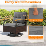 Tangkula 3 Piece Outdoor Swivel Chair Set