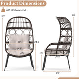 Tangkula Outdoor Narrow Wicker Egg Chair
