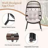 Tangkula Outdoor Narrow Wicker Egg Chair