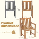Tangkula Teak Wood Patio Dining Chair