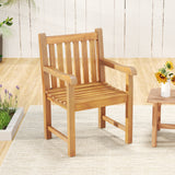 Tangkula Teak Wood Patio Dining Chair