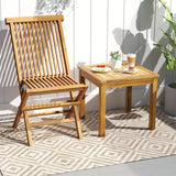 Tangkula Outdoor Side Table, Teak Wood End Table, Square Patio Snack Table