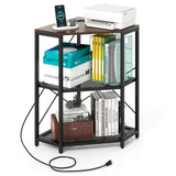 Tangkula Corner Printer Stand with Power Outlet