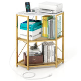 Tangkula Corner Printer Stand with Power Outlet
