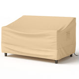 Tangkula Patio Loveseat Cover, 2-Seater Waterproof Outdoor Deep Sofa Cover with Padded Handle & Click-Close Straps