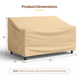 Tangkula Patio Loveseat Cover, 2-Seater Waterproof Outdoor Deep Sofa Cover with Padded Handle & Click-Close Straps