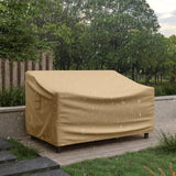Tangkula Patio Loveseat Cover, 2-Seater Waterproof Outdoor Deep Sofa Cover with Padded Handle & Click-Close Straps