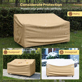 Tangkula Patio Loveseat Cover, 2-Seater Waterproof Outdoor Deep Sofa Cover with Padded Handle & Click-Close Straps